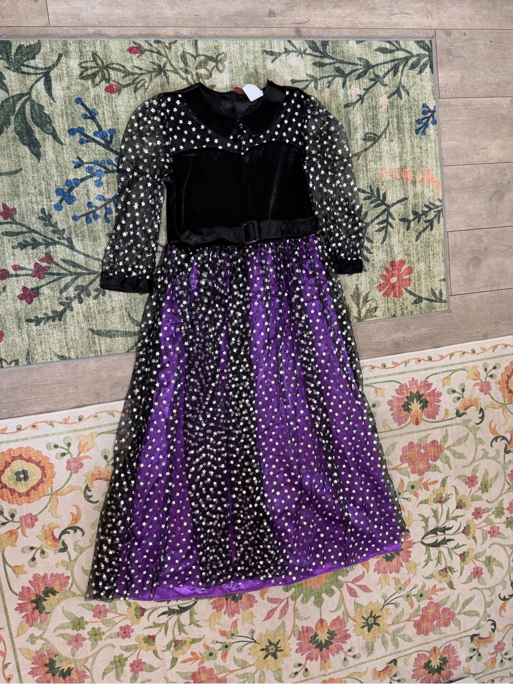 New Target Girls Witch Halloween Costume Dress Size Large Purple & Black - Picture 14 of 16